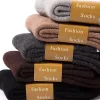 Wholesale of new autumn and winter Angora rabbit wool men's mid-calf socks, thickened solid color loop socks and warm cashmere socks Specification image